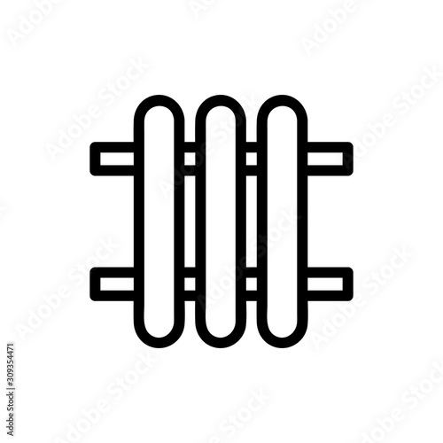 Radiator icon vector. A thin line sign. Isolated contour symbol illustration