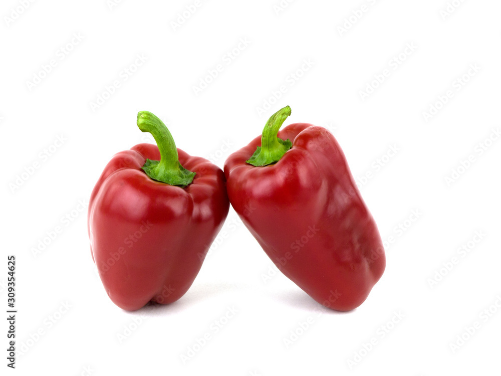 Red peppers on a white background Red peppers on a white background