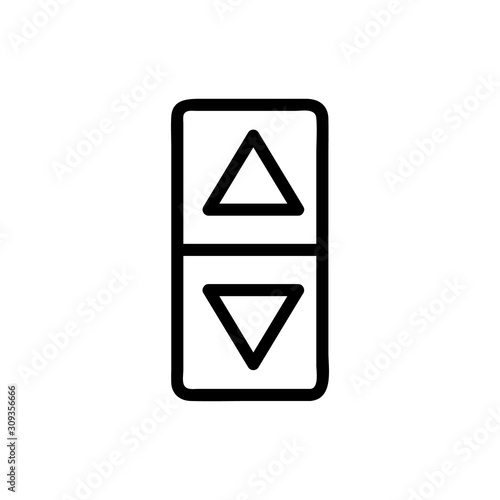The elevator button is an icon vector icon. A thin line sign. Isolated contour symbol illustration