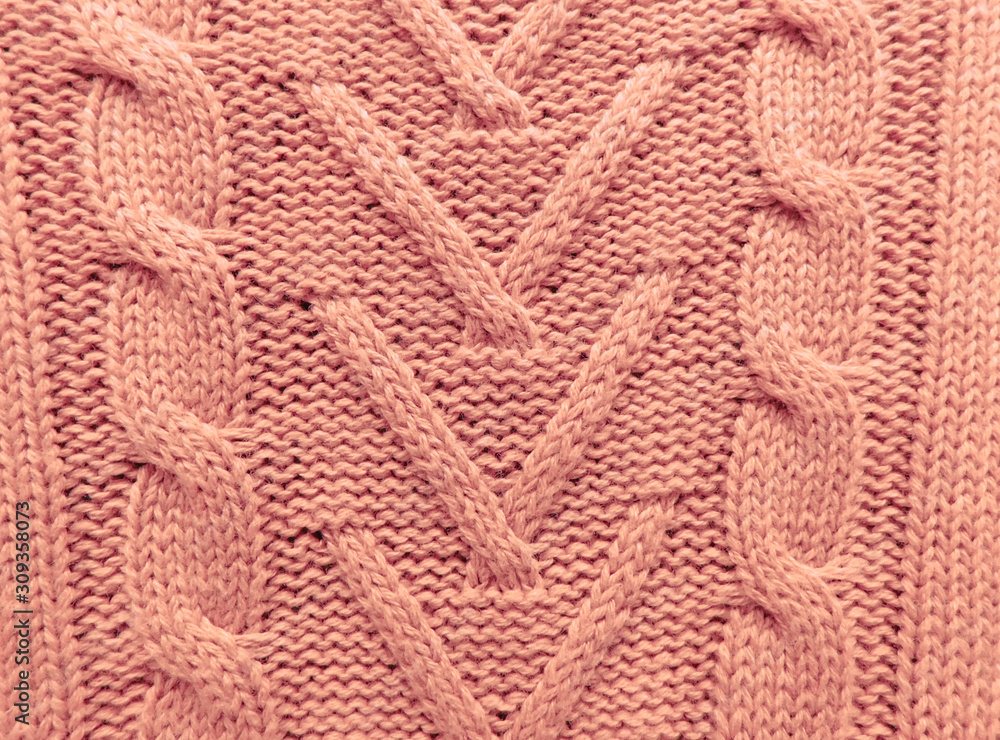 Tricot laine rose motif irlandais