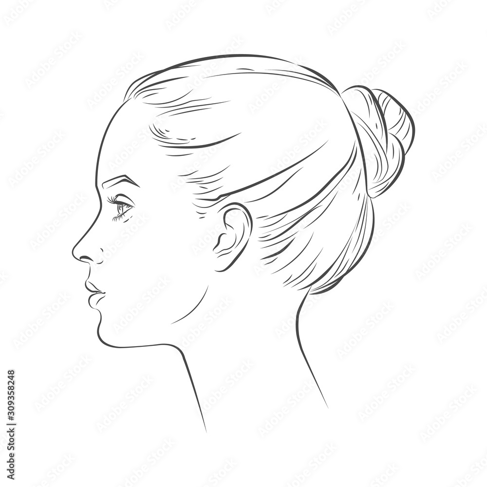 Minimalist Side Profile | Face Silhouette | Woman Canvas Print by Art of  Athena | Society6