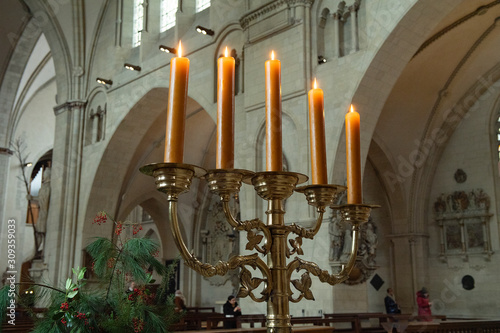 Leuchter mit fünf Kerzen, Paulusdom, Münster, Westfalen, Deutschland photo