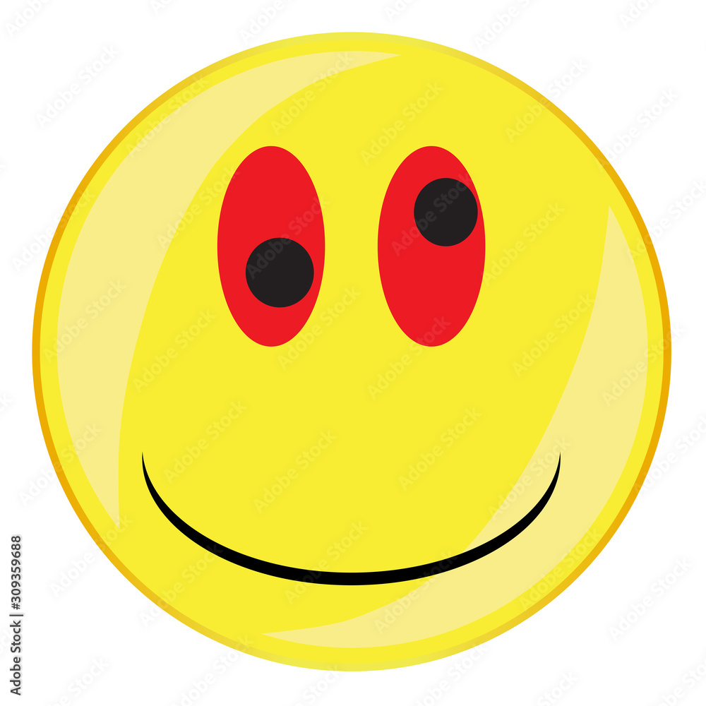 Drunken Smile Face Button Isolated Drunken Smile Face Button Isolated
