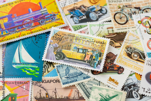 外国切手 乗り物の切手 photo