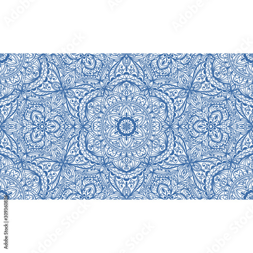 Seamless background  Eastern style. Mandala ornament. Arabic  Pattern. Elements of flowers and leaves. Vector illustration. Use for wallpaper, print packaging paper, textiles.
