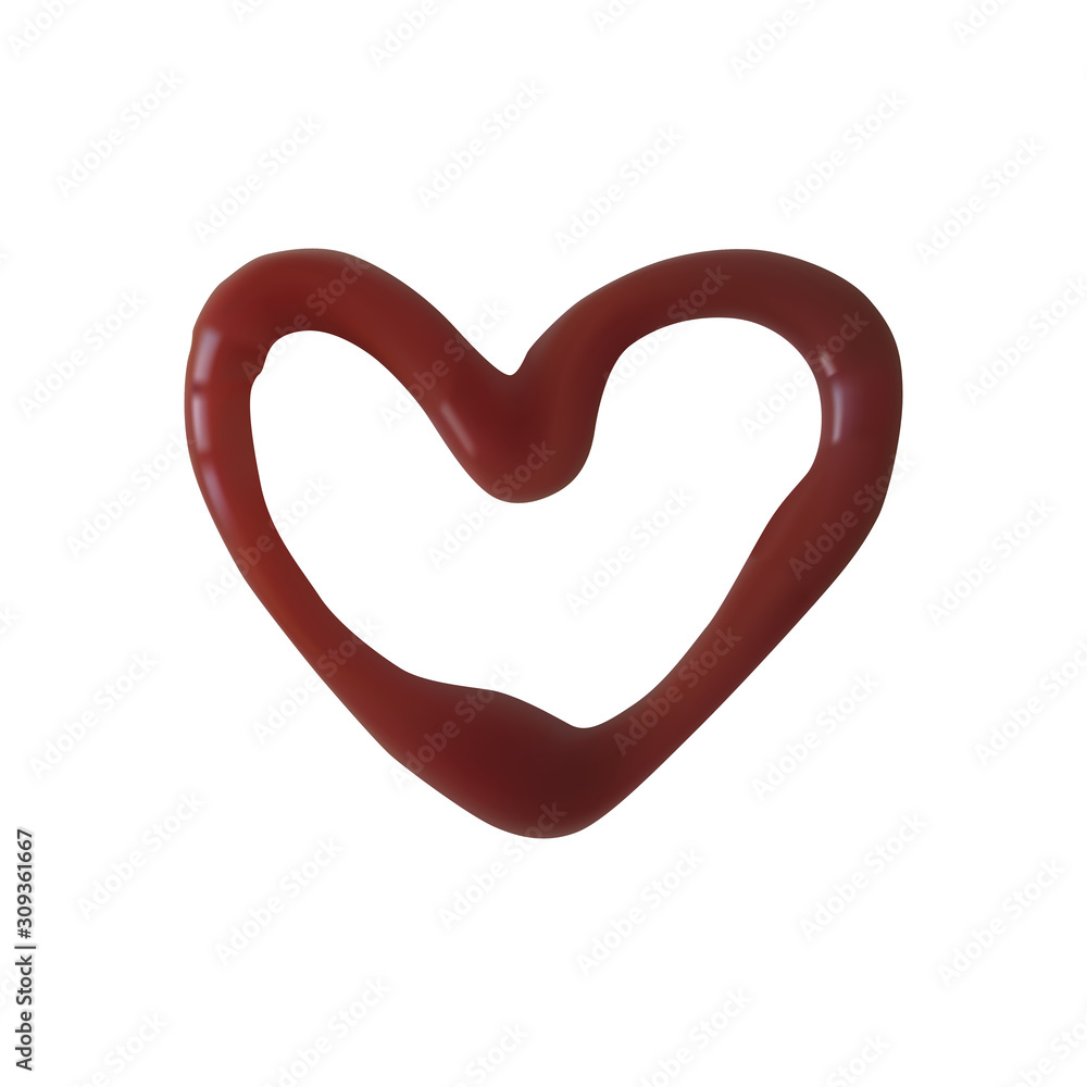 A heart shape of ketchup. A heart shape of ketchup.