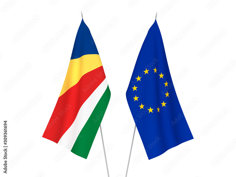 European Union and Seychelles flags
