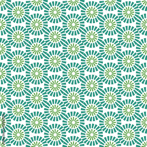 Green azulejos vector tiles , Portuguese seamless pattern.