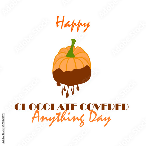 Happy National Chocolate Covered Anything Day. Vector Illustration. Unofficial Holidays Collection 31. December 16