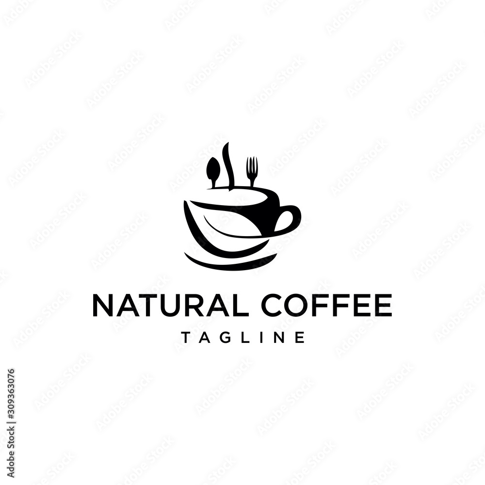 natural coffee vector logo. coffee cup design natural coffee vector logo. coffee cup design