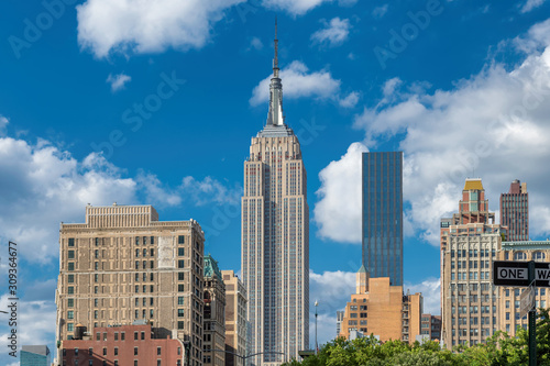 New York City skyline at sunny day photo