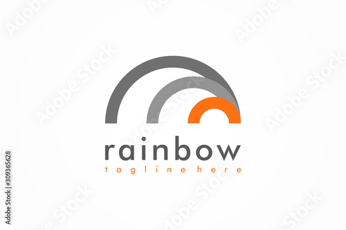 Rainbow Logo isolated on white background. Flat Vector Logo Design Template element