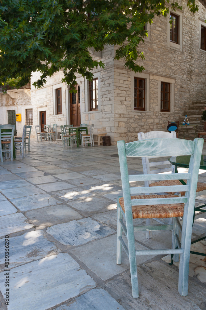 In the little square of Apeiranthos in the Naxos island, Greece