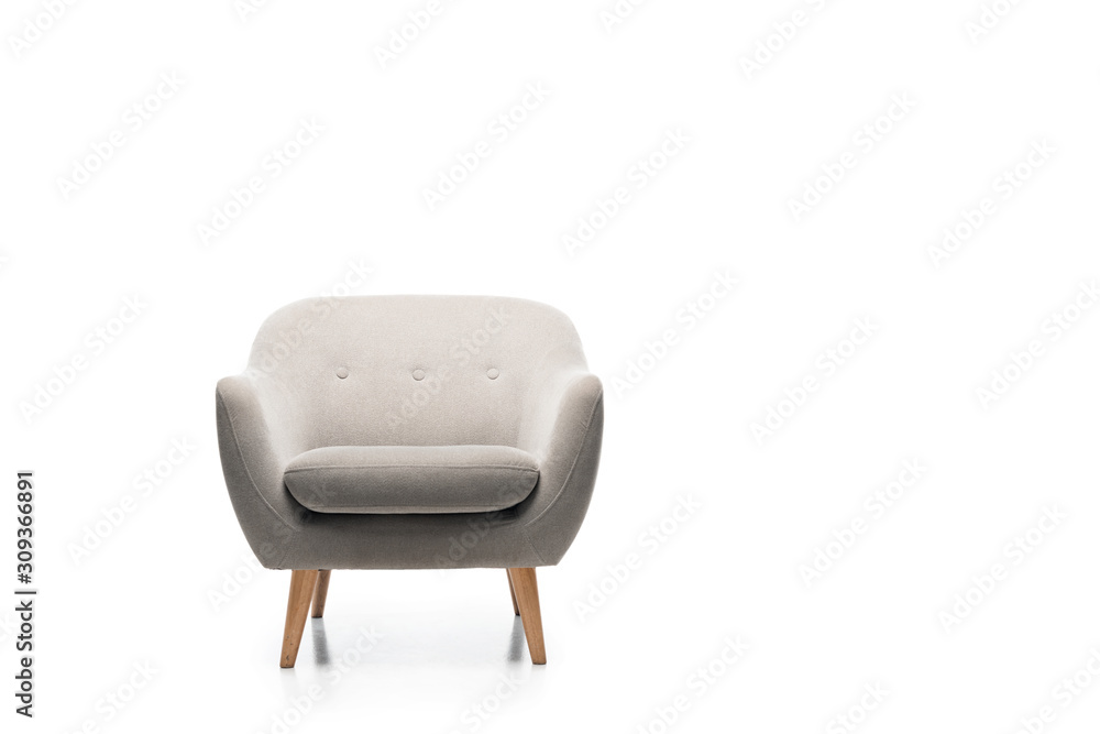 comfortable grey modern armchair isolated on white comfortable grey modern armchair isolated on white