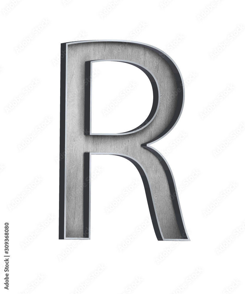 wooden letter with metal outer frame letter R wooden letter with metal outer frame letter R