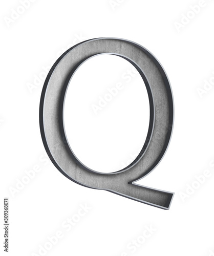  wooden letter with metal outer frame letter Q