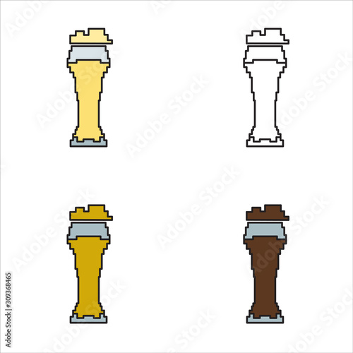 glass of beer icon isolated illustration.symbol for website design