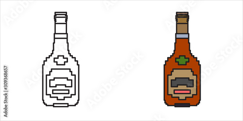 bottles of cognac (brandy). Isolated on white background