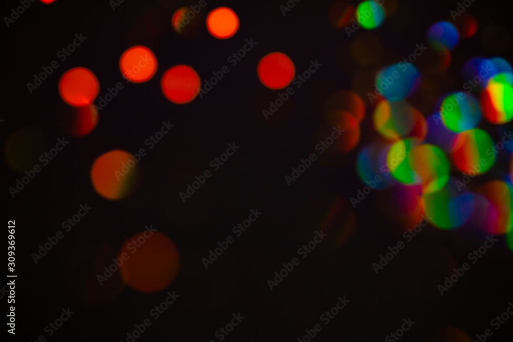 Multicolor glitter raster background. Abstract shimmering red circles on deep purple backdrop. Vibrant bokeh lights effect festive illustration. Overlapping glowing and twinkling spots. Multicolor glitter raster background. Abstract shimmering red circles on deep purple backdrop. Vibrant bokeh lights effect festive illustration. Overlapping glowing and twinkling spots.