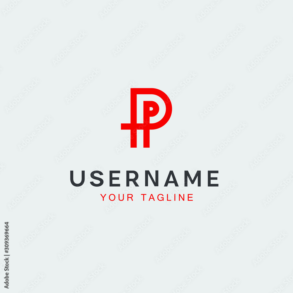 letter p minimalist logo template letter p minimalist logo template
