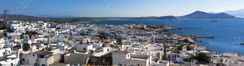 Panoramic view of Naxos city in Greece