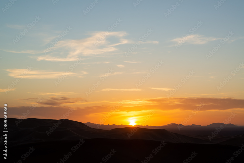 Sunset in Sahara, Morocco Sunset in Sahara, Morocco