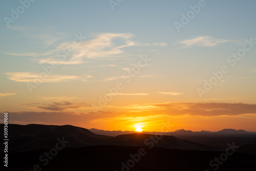 Sunset in Sahara, Morocco