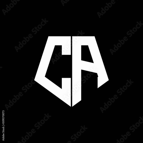 CA logo monogram with pentagon shape style design template