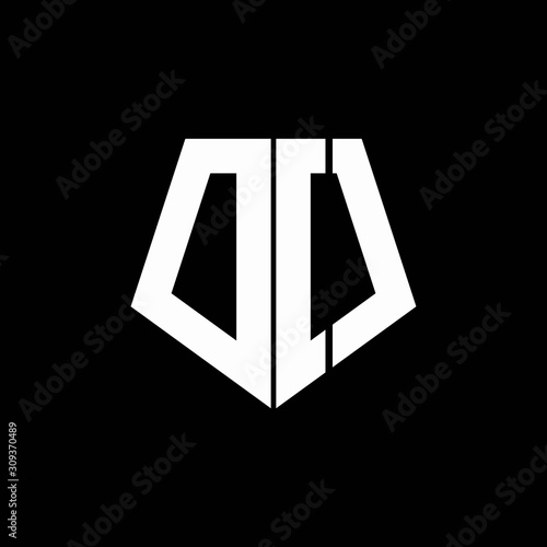DO logo monogram with pentagon shape style design template
