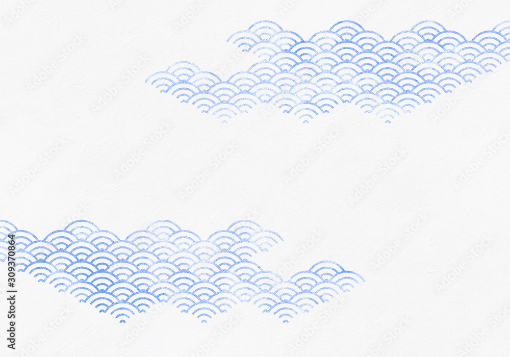 背景 青海波 波 海 伝統 模様 和風 和柄 図案 壁紙 素材 テクスチャー 青 ブルー Stock イラスト Adobe Stock