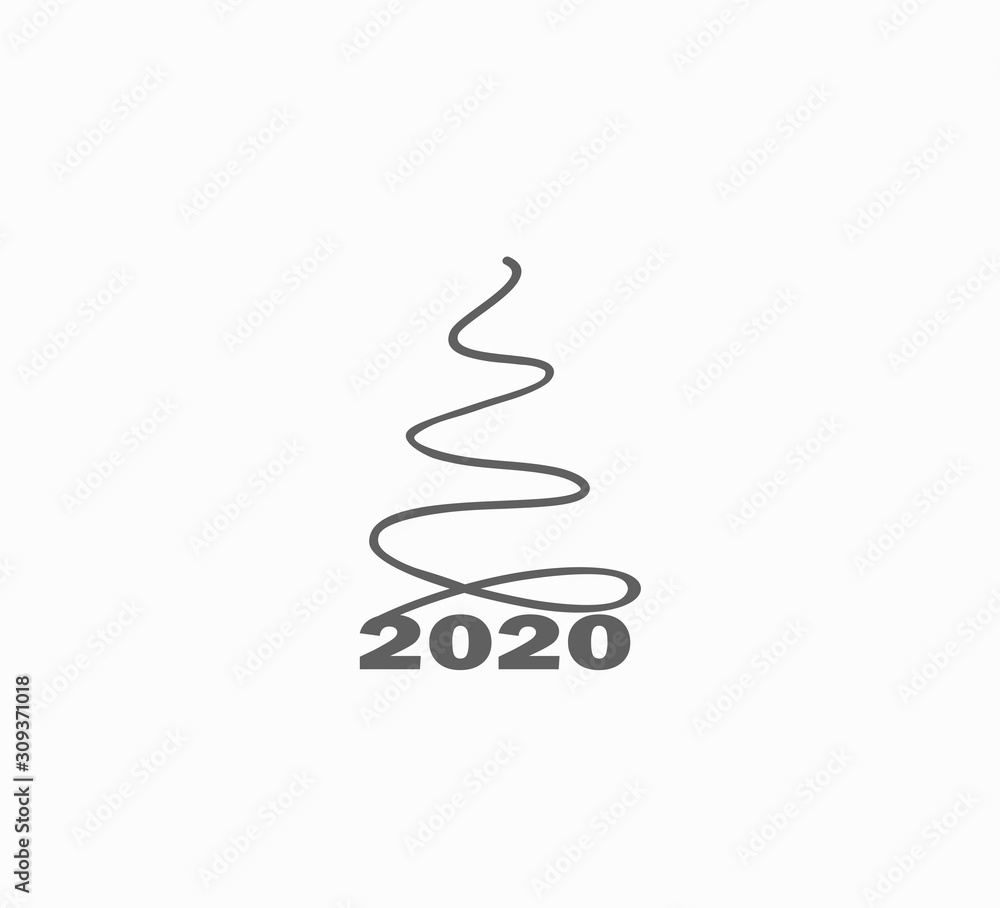 Vector christmas tree template. Happy new year 2020. Stylish christmas tree icon vector design Vector christmas tree template. Happy new year 2020. Stylish christmas tree icon vector design