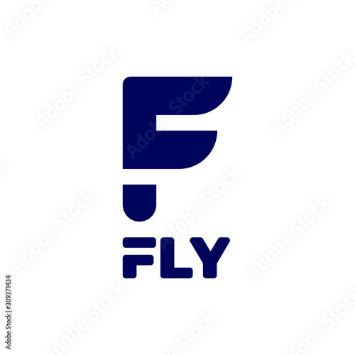 letter F modern logo design sign illustration symbol vector icons badge graphic fly airways plane business company product branding transportation financial simple minimalist flat color logogram