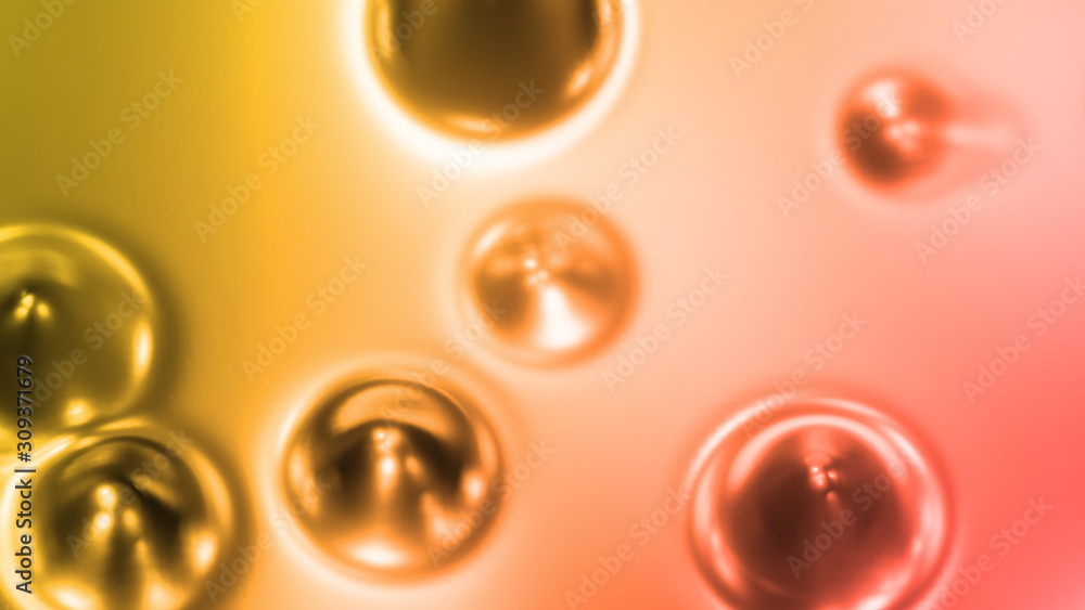 orange liquid abstract background convex bubble
