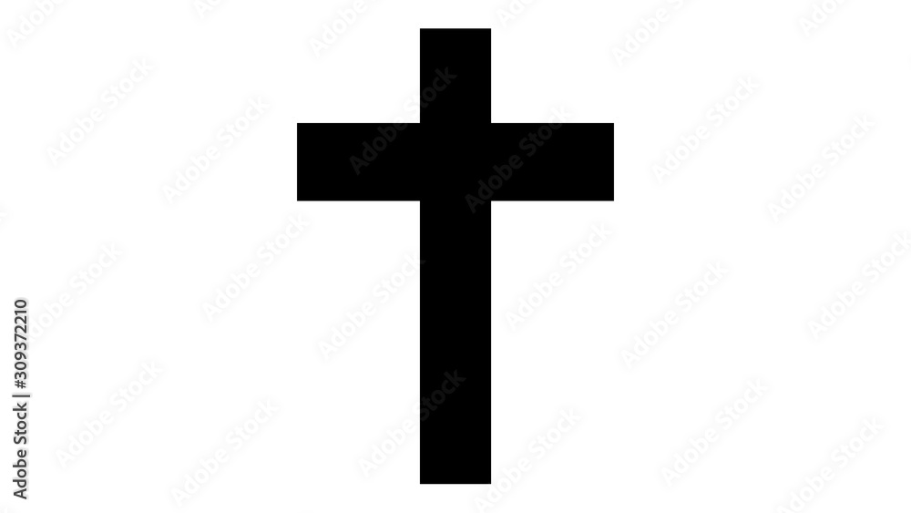  cross icon, basic shape, black and white, 