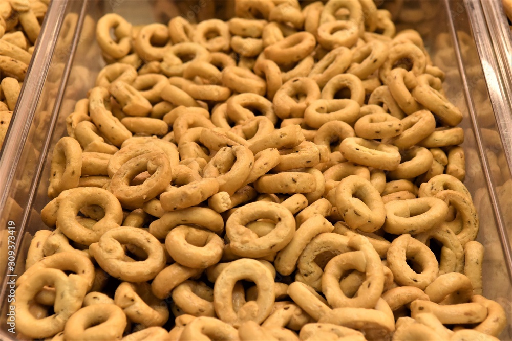 HANDICRAFT AND GASTRONOMY MARKET EXHIBITION. TARALLI FROM PUGLIA,ITALY HANDICRAFT AND GASTRONOMY MARKET EXHIBITION. TARALLI FROM PUGLIA,ITALY