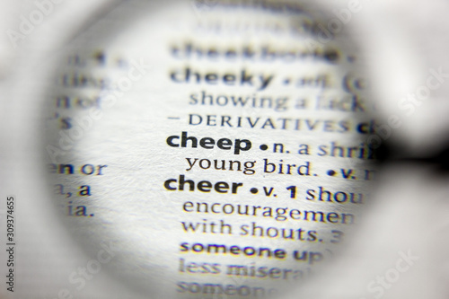 Tapeta The word or phrase Cheep in a dictionary.