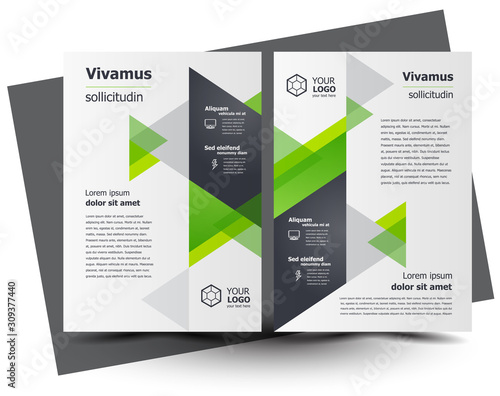 Flyer brochure design, business flyer size A4 template, creative leaflet, trend cover geometric green color