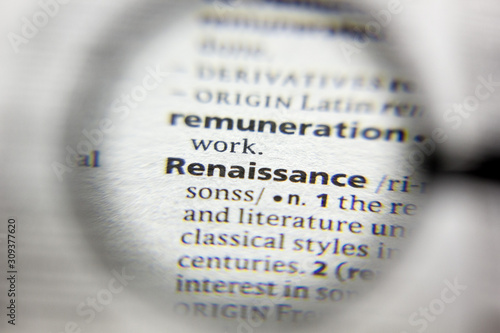 The word or phrase Renaissance in a dictionary.
