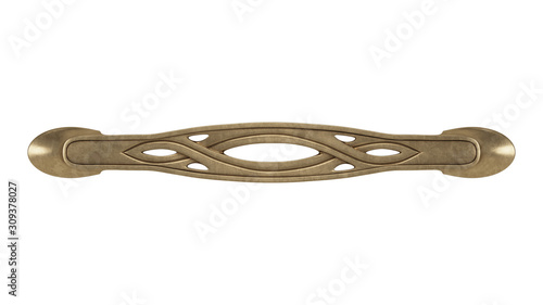 Furniture handle isolated on white background. 3D rendering.