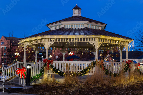 Gazebo decorated for the holidays in Parker, Colorado