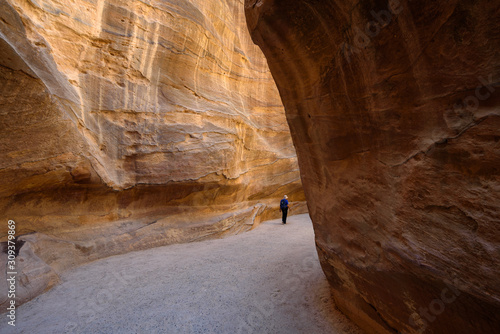 As-Siq canyon, ancient entrance leading to the UNESCO World Heritage site of Petra in Jordan