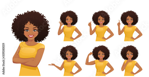 Woman different gestures