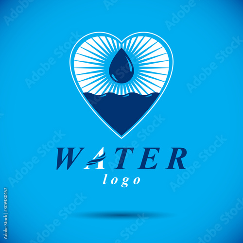 Vector blue clear water dro...