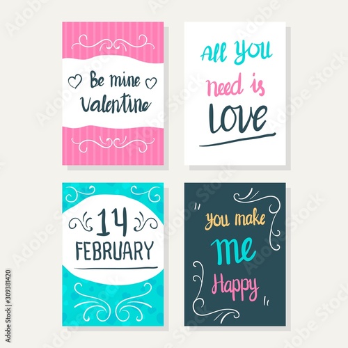 SWEET HAND DRAWN VALENTINES DAY CARDS COLLECTION