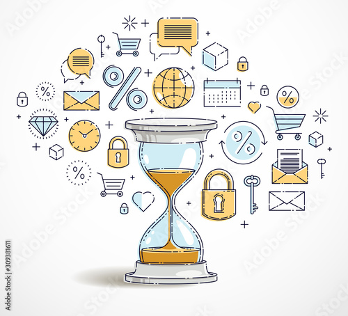 Time is money concept, hour...