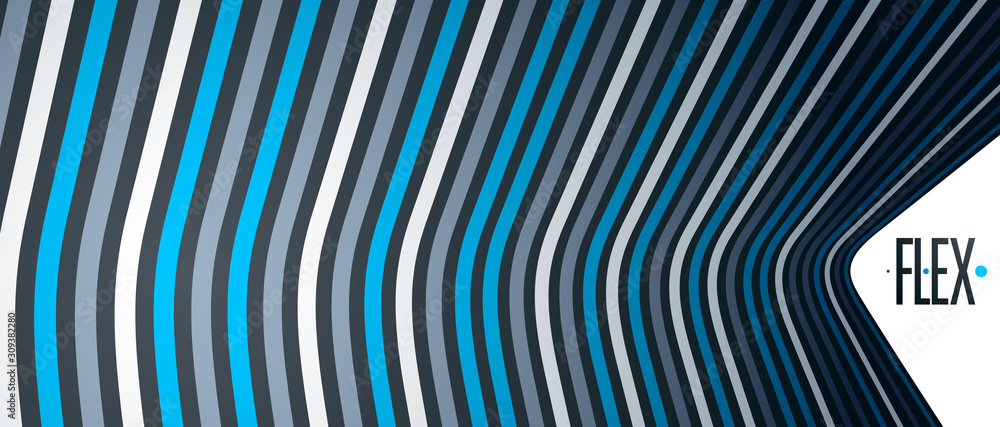 Fototapeta premium Abstract 3D trendy modern lines in perspective vector background, dimensional design cool element, funky style layout for ads posters banners and covers, perfect abstraction.