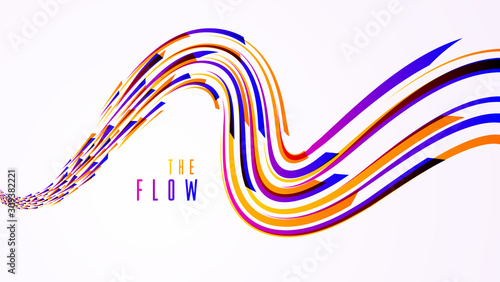 3D abstract dynamic lines in motion vector background, technology or science theme abstraction design element, futuristic template for ads or poster or cover.