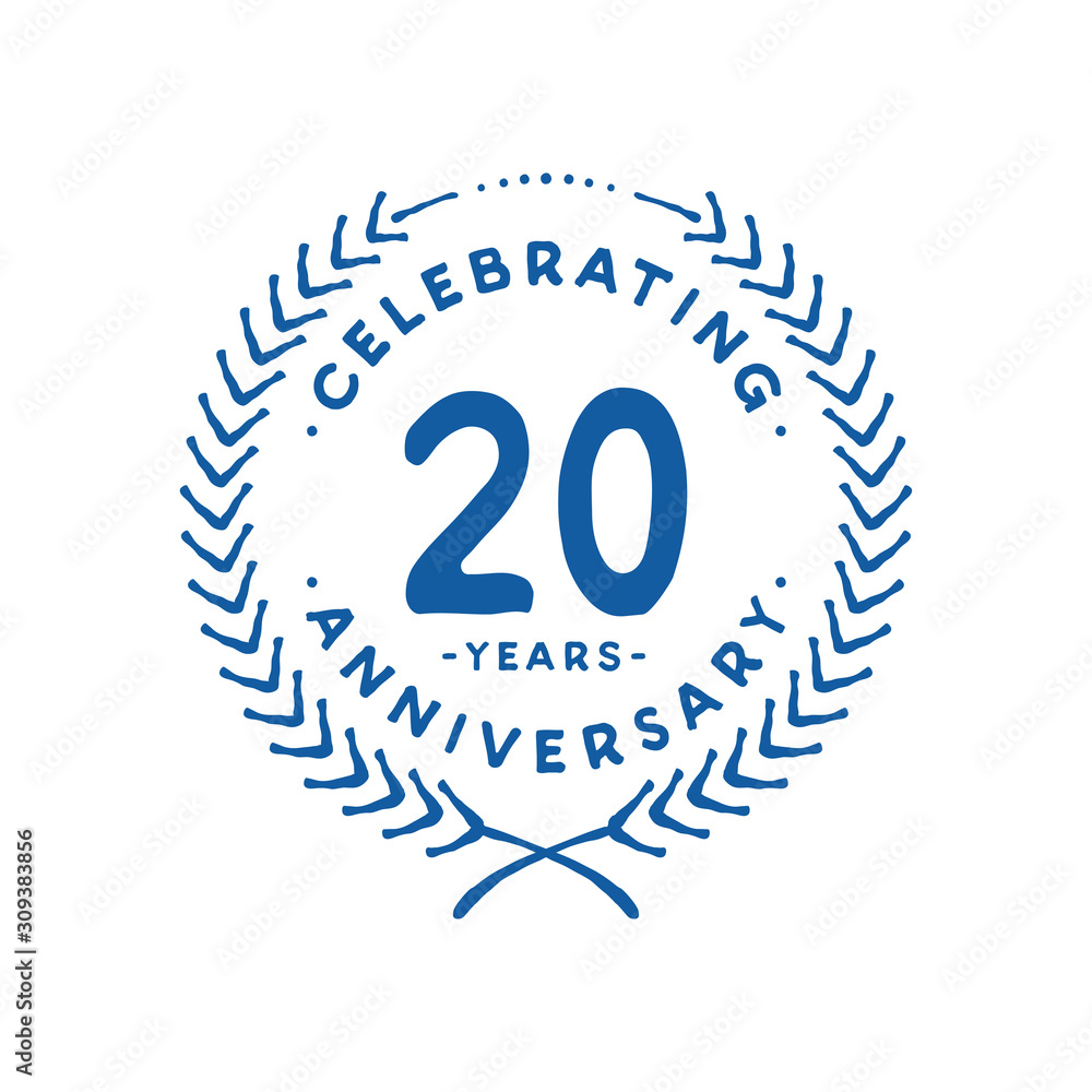 20 years design template. 20th logo. Vector and illustration. 20 years design template. 20th logo. Vector and illustration.