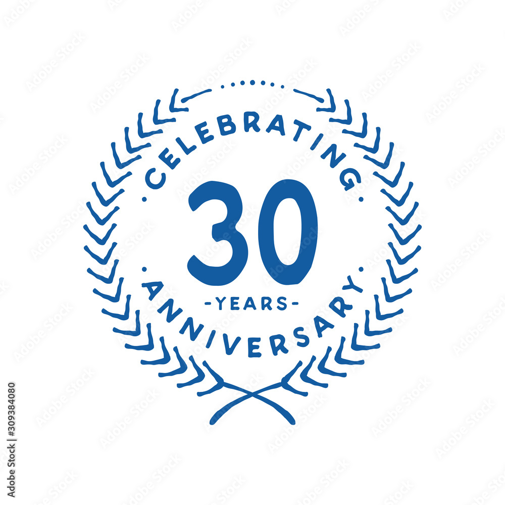 30 years design template. 30th logo. Vector and illustration. 30 years design template. 30th logo. Vector and illustration.