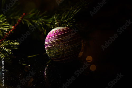 Christmas ball on the tree, decorations.
